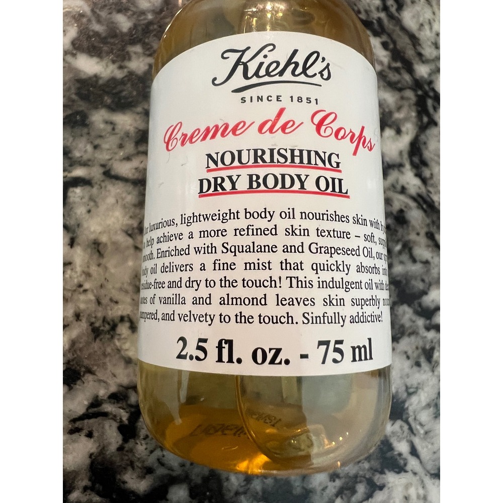 Kiehls Creme de Corps Nourishing Dry Body Oil Squalane Grapeseed 2.5oz 75ml - Picture 2 of 5